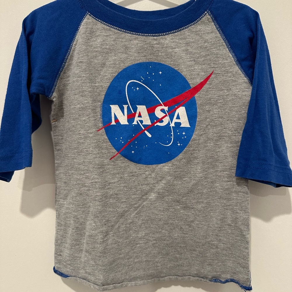Kids Raglan Shirt - Blue and Gray
